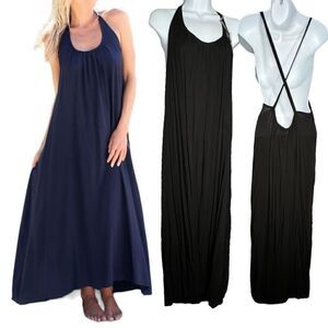 Tysa Women's Backless High Low Hem Leigh Maxi Dress Black Size Large NWT